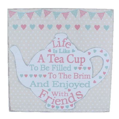 Life Is Like A Tea Cup Large Word Block